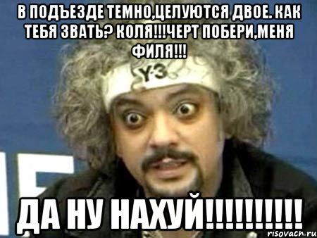 В подъезде темно,целуются двое. Как тебя звать? Коля!!!Черт побери,меня Филя!!! Да ну нахуй!!!!!!!!!!, Мем киркоров