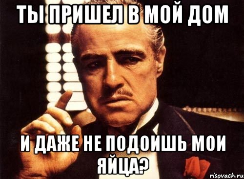 Ты пришел в мой дом И даже не подоишь мои яйца?, Мем крестный отец