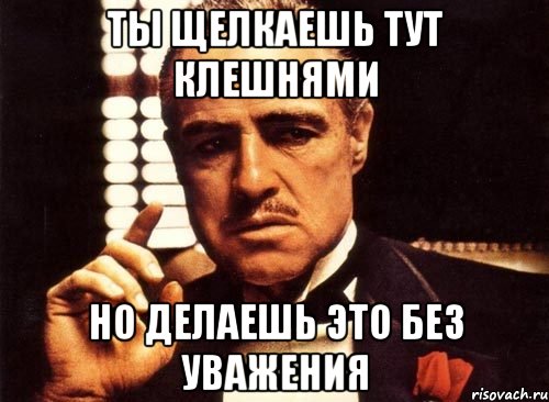 ты щелкаешь тут клешнями но делаешь это без уважения, Мем крестный отец