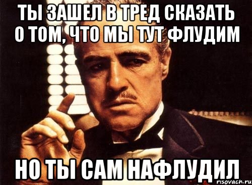 Ты зашел в тред сказать о том, что мы тут флудим Но ты сам нафлудил, Мем крестный отец