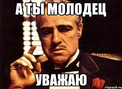 А ТЫ МОЛОДЕЦ УВАЖАЮ, Мем крестный отец