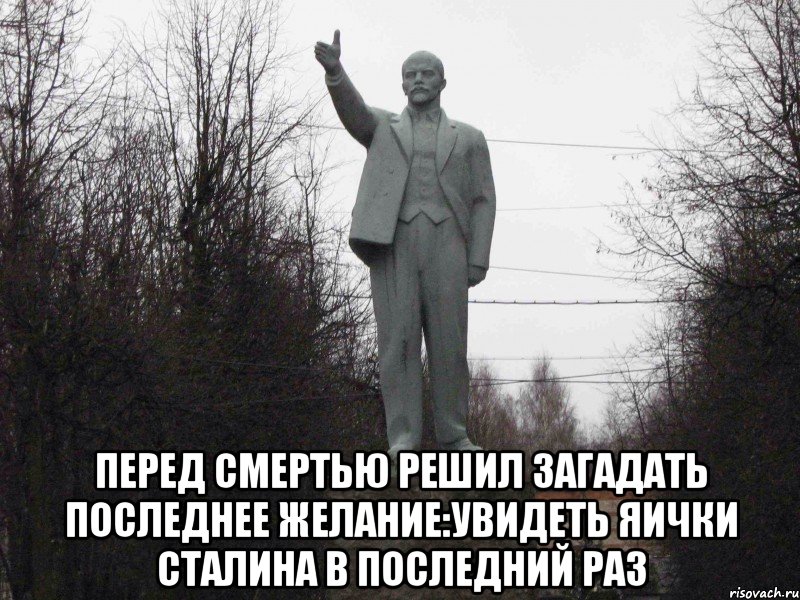  Перед смертью решил загадать последнее желание:увидеть яички Сталина в последний раз