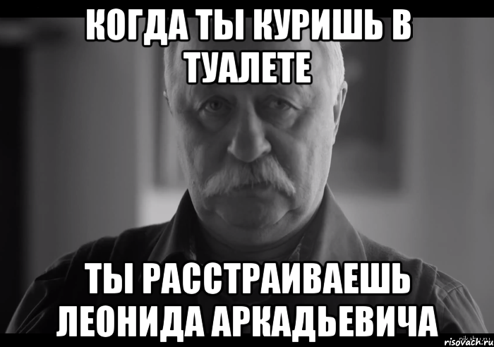 Когда ты куришь в туалете Ты расстраиваешь Леонида Аркадьевича, Мем Не огорчай Леонида Аркадьевича