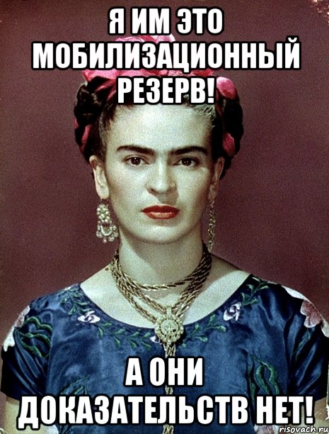 Я им это мобилизационный резерв! А они доказательств нет!