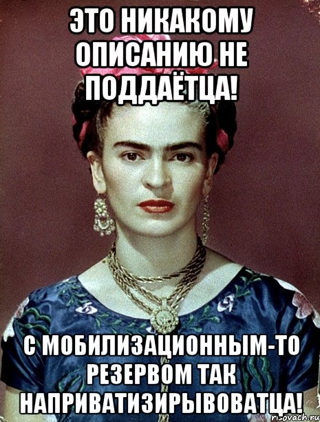 Это никакому описанию не поддаётца! С мобилизационным-то резервом так наприватизирывоватца!