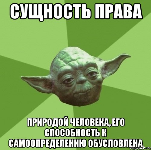 Сущность права природой человека, его способность к самоопределению обусловлена, Мем Мастер Йода