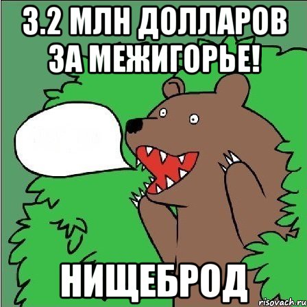 3.2 млн долларов за межигорье! НИЩЕБРОД
