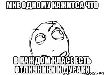 МНЕ ОДНОМУ КАЖИТСА ЧТО В КАЖДОМ КЛАСЕ ЕСТЬ ОТЛИЧНИКИ И ДУРАКИ, Мем Мне кажется или