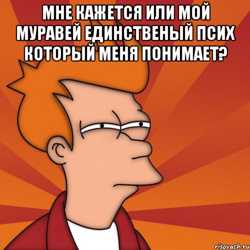 мне кажется или мой муравей единственый псих который меня понимает? , Мем Мне кажется или (Фрай Футурама)