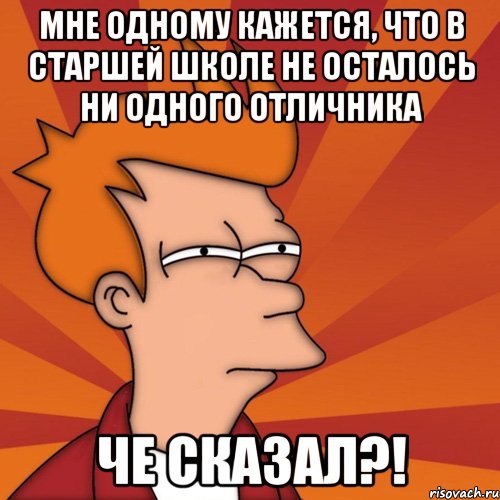Мне одному кажется, что в старшей школе не осталось ни одного отличника Че сказал?!, Мем Мне кажется или (Фрай Футурама)