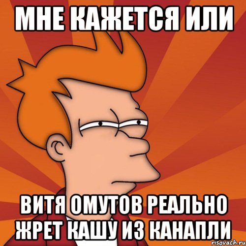 мне кажется или витя омутов реально жрет кашу из канапли, Мем Мне кажется или (Фрай Футурама)