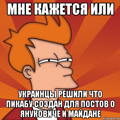 мне кажется или украинцы решили что пикабу создан для постов о Януковиче и майдане, Мем Мне кажется или (Фрай Футурама)