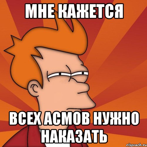 МНЕ КАЖЕТСЯ ВСЕХ АСМОВ НУЖНО НАКАЗАТЬ, Мем Мне кажется или (Фрай Футурама)