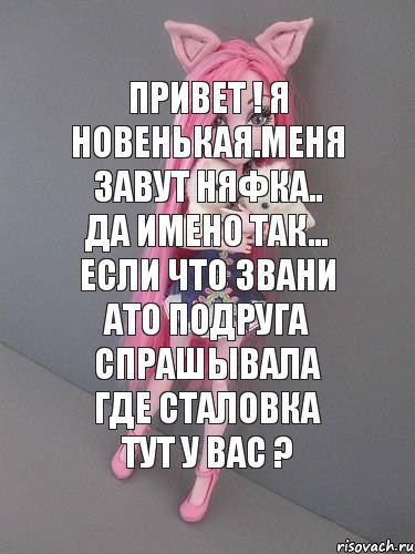 привет ! я новенькая.меня завут Няфка.. да имено так... если что звани ато подруга спрашывала где сталовка тут у вас ?, Комикс монстер хай новая ученица