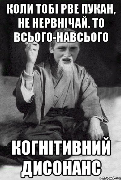 Коли тобі рве пукан, не нервнічай. то всього-навсього когнітивний дисонанс, Мем Мудрий паца