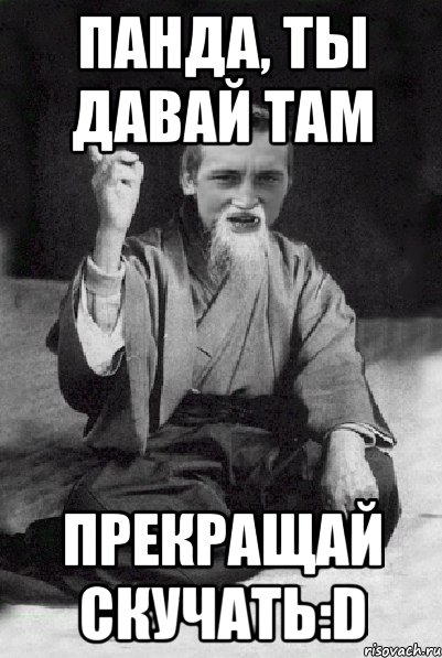 Панда, ты давай там прекращай скучать:D, Мем Мудрий паца