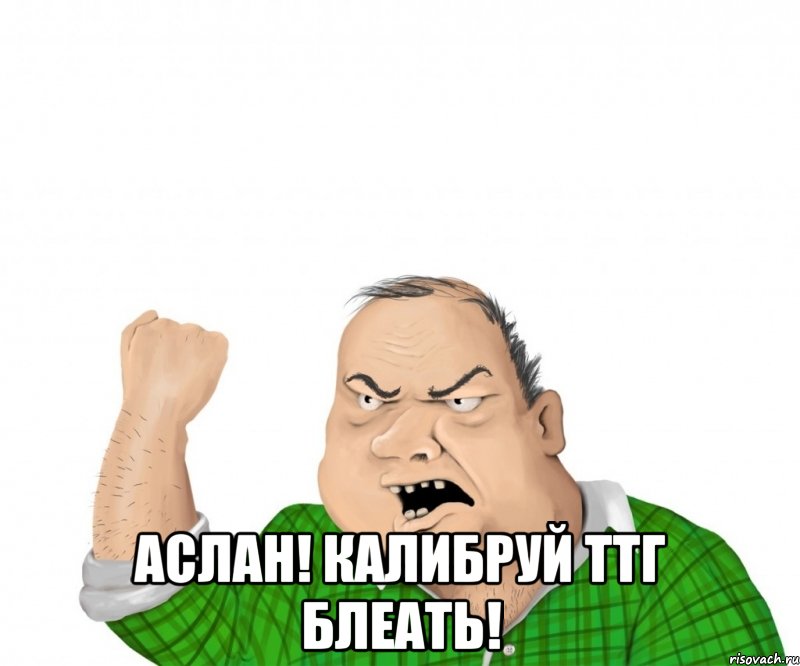 АСЛАН! КАЛИБРУЙ ТТГ БЛЕАТЬ!, Мем мужик