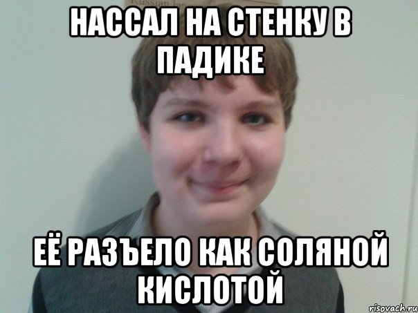 нассал на стенку в падике её разъело как соляной кислотой
