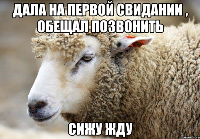 Дала на первой свидании , обещал позвонить Сижу жду
