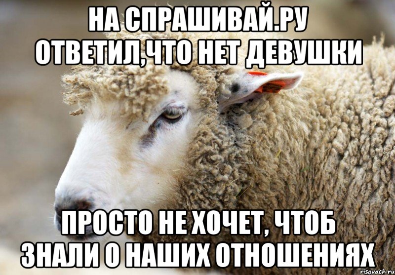 На Спрашивай.ру ответил,что нет девушки Просто не хочет, чтоб знали о наших отношениях