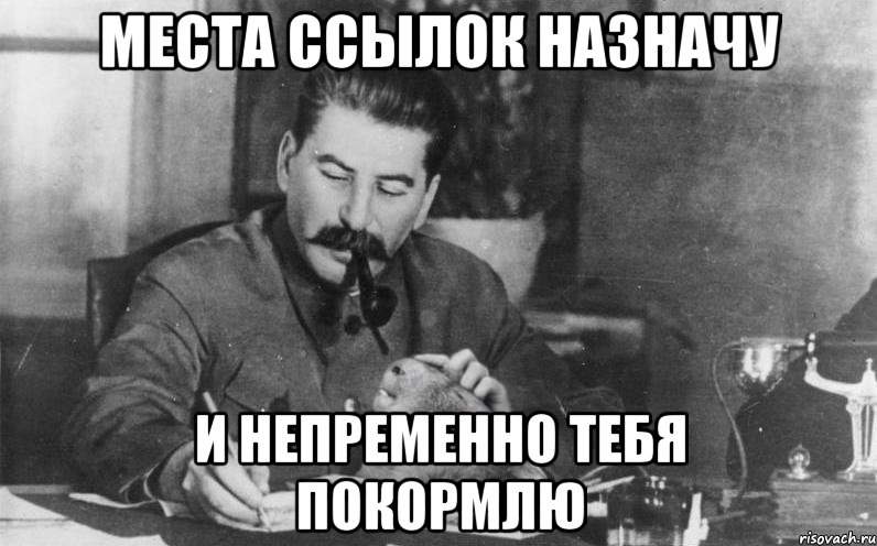 места ссылок назначу и непременно тебя покормлю