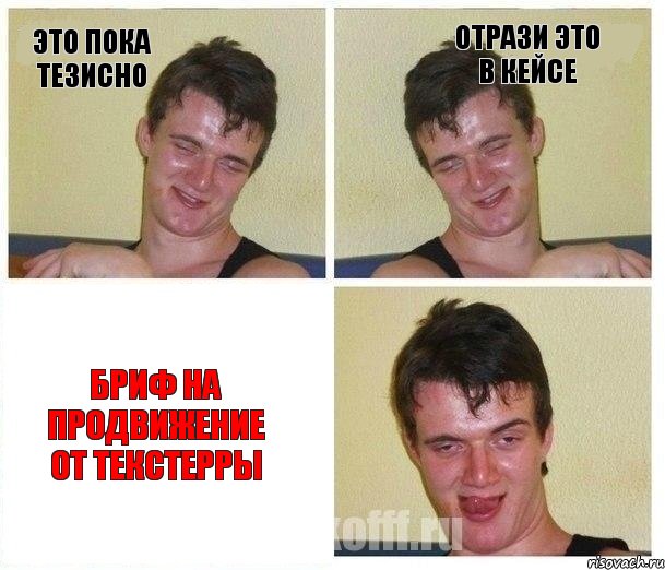 это пока тезисно отрази это в кейсе БРИФ на продвижение от текстерры