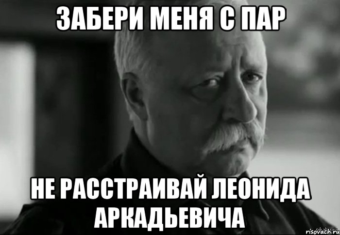 Забери меня с пар Не расстраивай леонида аркадьевича, Мем Не расстраивай Леонида Аркадьевича