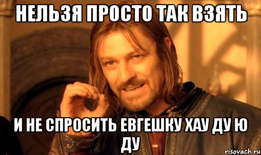 Нельзя просто так взять И не спросить Евгешку хау ду ю ду, Мем Нельзя просто так взять и (Боромир мем)