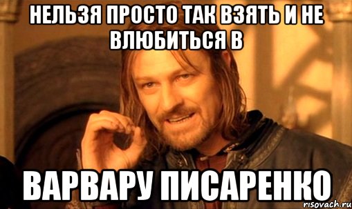 нельзя просто так взять и не влюбиться в варвару писаренко, Мем Нельзя просто так взять и (Боромир мем)