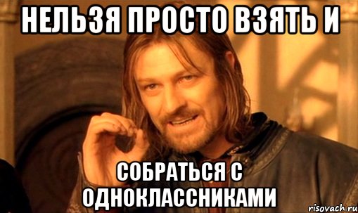 Нельзя просто взять и собраться с одноклассниками, Мем Нельзя просто так взять и (Боромир мем)