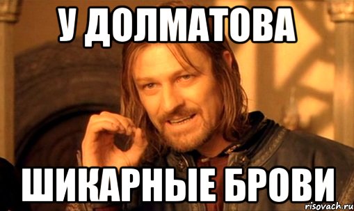 У Долматова Шикарные брови, Мем Нельзя просто так взять и (Боромир мем)