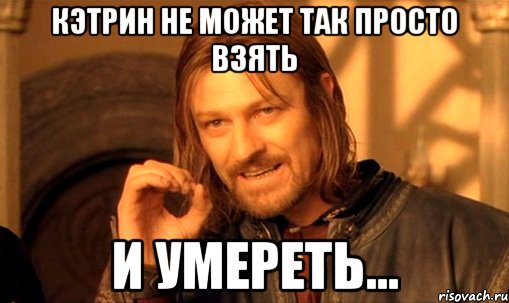 Кэтрин не может так просто взять и умереть..., Мем Нельзя просто так взять и (Боромир мем)