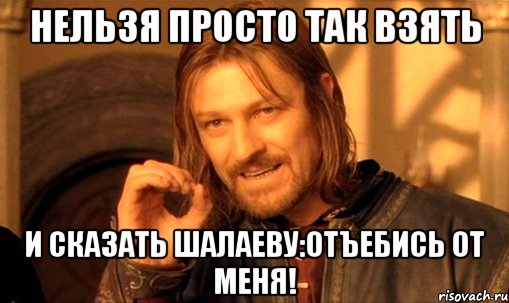 Нельзя просто так взять и сказать Шалаеву:Отъебись от меня!, Мем Нельзя просто так взять и (Боромир мем)