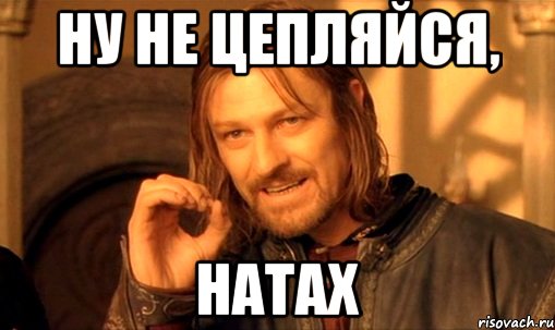 НУ НЕ ЦЕПЛЯЙСЯ, НАТАХ, Мем Нельзя просто так взять и (Боромир мем)