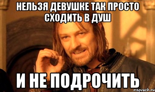 Нельзя девушке так просто сходить в душ и не подрочить, Мем Нельзя просто так взять и (Боромир мем)