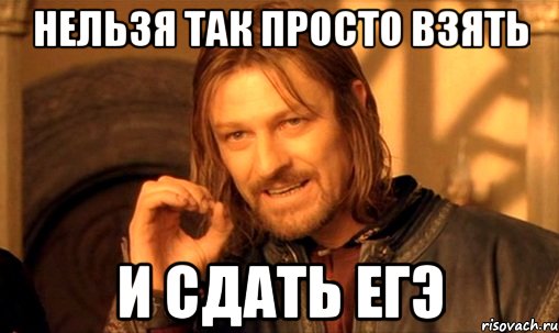 нельзя так просто взять и сдать ЕГЭ, Мем Нельзя просто так взять и (Боромир мем)