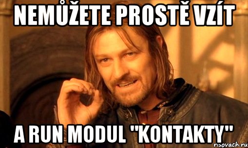 Nemůžete prostě vzít a run modul "kontakty", Мем Нельзя просто так взять и (Боромир мем)