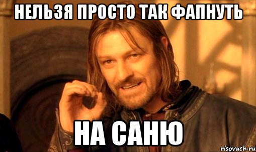 нельзя просто так фапнуть на саню, Мем Нельзя просто так взять и (Боромир мем)