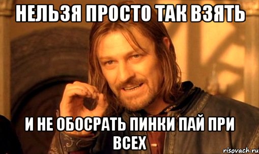 нельзя просто так взять и не обосрать пинки пай при всех, Мем Нельзя просто так взять и (Боромир мем)