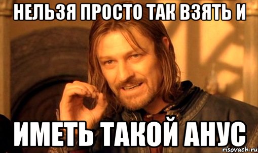 Нельзя просто так взять и Иметь такой анус, Мем Нельзя просто так взять и (Боромир мем)