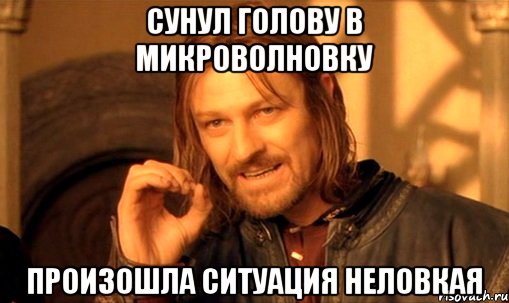 Сунул голову в микроволновку произошла ситуация неловкая, Мем Нельзя просто так взять и (Боромир мем)