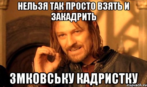 нельзя так просто взять и закадрить ЗМКовську кадристку, Мем Нельзя просто так взять и (Боромир мем)