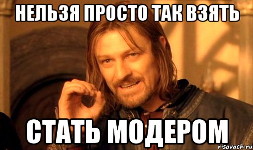Нельзя просто так взять стать модером, Мем Нельзя просто так взять и (Боромир мем)