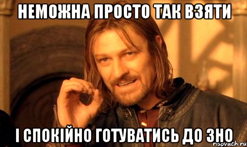 Неможна просто так взяти І спокійно готуватись до ЗНО, Мем Нельзя просто так взять и (Боромир мем)