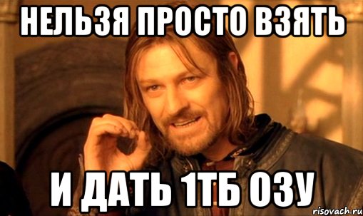 нельзя просто взять и дать 1тб ОЗУ, Мем Нельзя просто так взять и (Боромир мем)
