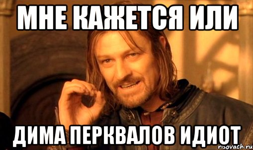 мне кажется или Дима Перквалов идиот, Мем Нельзя просто так взять и (Боромир мем)
