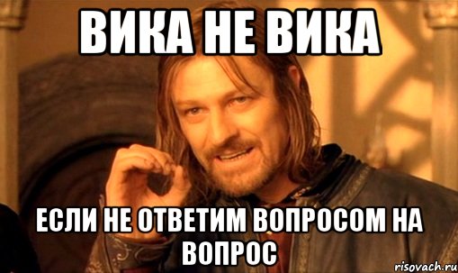Вика не Вика Если не ответим вопросом на вопрос, Мем Нельзя просто так взять и (Боромир мем)