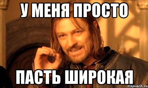 У меня просто ПАСТЬ широкая, Мем Нельзя просто так взять и (Боромир мем)