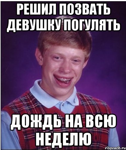 Решил позвать девушку погулять Дождь на всю неделю, Мем Неудачник Брайан