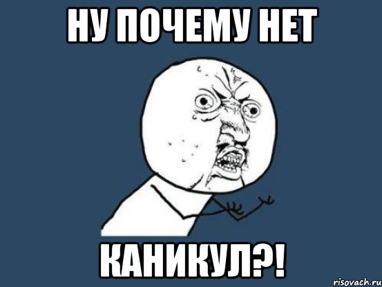 ну почему нет каникул?!, Мем Ну почему